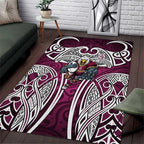 Manly Warringah Sea Eagles Rugby Area Rug Polynesian Tribal Eagle Warrior Maroon Pattern