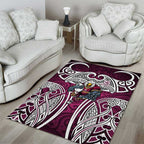 Manly Warringah Sea Eagles Rugby Area Rug Polynesian Tribal Eagle Warrior Maroon Pattern
