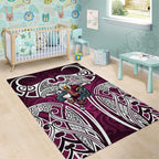 Manly Warringah Sea Eagles Rugby Area Rug Polynesian Tribal Eagle Warrior Maroon Pattern