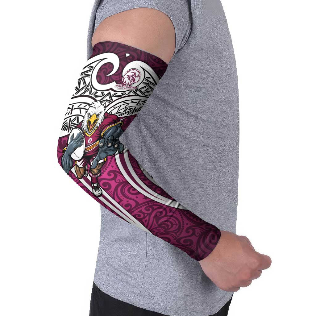 Manly Warringah Sea Eagles Rugby Arm Sleeves Polynesian Tribal Eagle Warrior Maroon Pattern