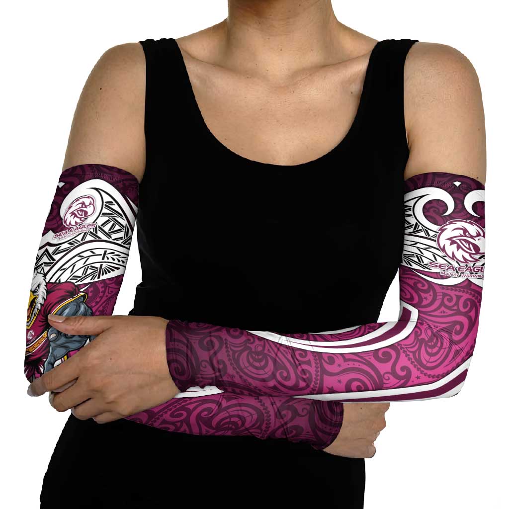Manly Warringah Sea Eagles Rugby Arm Sleeves Polynesian Tribal Eagle Warrior Maroon Pattern
