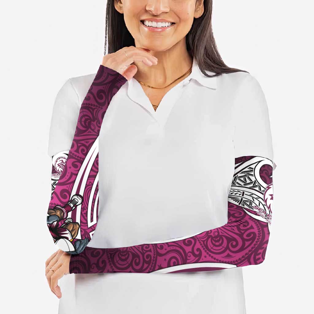 Manly Warringah Sea Eagles Rugby Arm Sleeves Polynesian Tribal Eagle Warrior Maroon Pattern