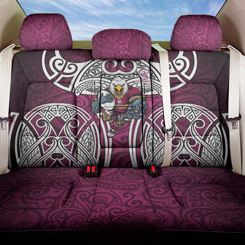 Manly Warringah Sea Eagles Rugby Back Car Seat Cover Polynesian Tribal Eagle Warrior Maroon Pattern