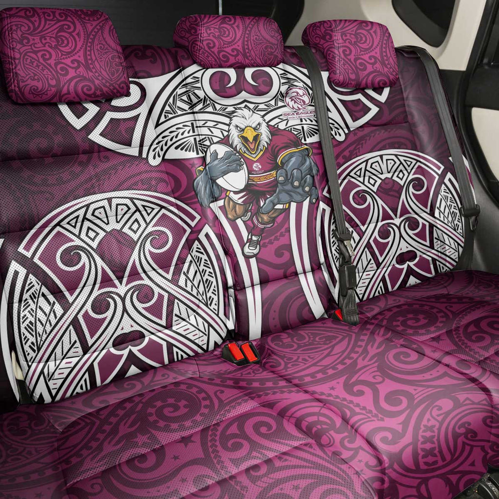 Manly Warringah Sea Eagles Rugby Back Car Seat Cover Polynesian Tribal Eagle Warrior Maroon Pattern