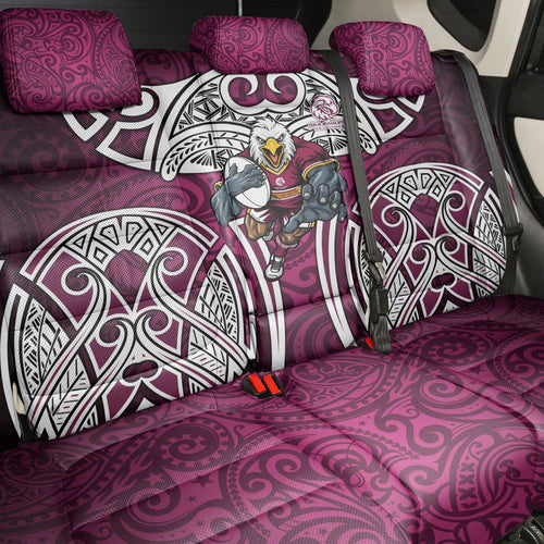 Manly Warringah Sea Eagles Rugby Back Car Seat Cover Polynesian Tribal Eagle Warrior Maroon Pattern