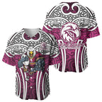 Manly Warringah Sea Eagles Rugby Baseball Jersey Polynesian Tribal Eagle Warrior Maroon Pattern
