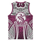 Manly Warringah Sea Eagles Rugby Basketball Jersey Polynesian Tribal Eagle Warrior Maroon Pattern