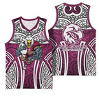 Manly Warringah Sea Eagles Rugby Basketball Jersey Polynesian Tribal Eagle Warrior Maroon Pattern