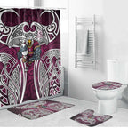Manly Warringah Sea Eagles Rugby Bathroom Set Polynesian Tribal Eagle Warrior Maroon Pattern