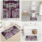 Manly Warringah Sea Eagles Rugby Bathroom Set Polynesian Tribal Eagle Warrior Maroon Pattern