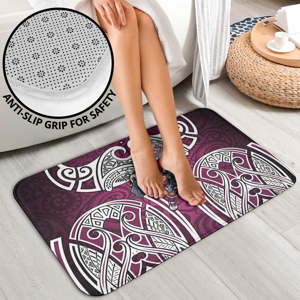 Manly Warringah Sea Eagles Rugby Bathroom Set Polynesian Tribal Eagle Warrior Maroon Pattern