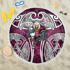 Manly Warringah Sea Eagles Rugby Beach Blanket Polynesian Tribal Eagle Warrior Maroon Pattern