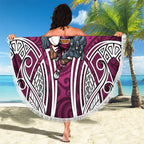 Manly Warringah Sea Eagles Rugby Beach Blanket Polynesian Tribal Eagle Warrior Maroon Pattern