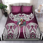 Manly Warringah Sea Eagles Rugby Bedding Set Polynesian Tribal Eagle Warrior Maroon Pattern