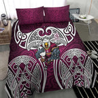 Manly Warringah Sea Eagles Rugby Bedding Set Polynesian Tribal Eagle Warrior Maroon Pattern