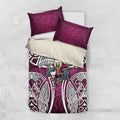 Manly Warringah Sea Eagles Rugby Bedding Set Polynesian Tribal Eagle Warrior Maroon Pattern