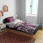 Manly Warringah Sea Eagles Rugby Bedding Set Polynesian Tribal Eagle Warrior Maroon Pattern