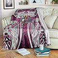 Manly Warringah Sea Eagles Rugby Blanket Polynesian Tribal Eagle Warrior Maroon Pattern