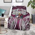 Manly Warringah Sea Eagles Rugby Blanket Polynesian Tribal Eagle Warrior Maroon Pattern