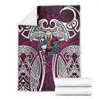 Manly Warringah Sea Eagles Rugby Blanket Polynesian Tribal Eagle Warrior Maroon Pattern