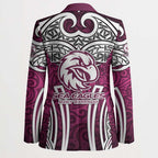 Manly Warringah Sea Eagles Rugby Blazer Polynesian Tribal Eagle Warrior Maroon Pattern