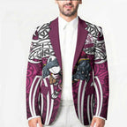 Manly Warringah Sea Eagles Rugby Blazer Polynesian Tribal Eagle Warrior Maroon Pattern