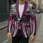 Manly Warringah Sea Eagles Rugby Blazer Polynesian Tribal Eagle Warrior Maroon Pattern