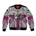 Manly Warringah Sea Eagles Rugby Bomber Jacket Polynesian Tribal Eagle Warrior Maroon Pattern