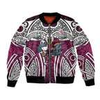 Manly Warringah Sea Eagles Rugby Bomber Jacket Polynesian Tribal Eagle Warrior Maroon Pattern