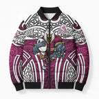 Manly Warringah Sea Eagles Rugby Bomber Puffer Jacket Polynesian Tribal Eagle Warrior Maroon Pattern