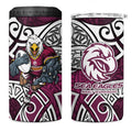Manly Warringah Sea Eagles Rugby 4 in 1 Can Cooler Tumbler Polynesian Tribal Eagle Warrior Maroon Pattern