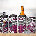 Manly Warringah Sea Eagles Rugby 4 in 1 Can Cooler Tumbler Polynesian Tribal Eagle Warrior Maroon Pattern