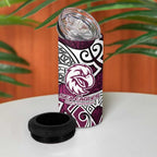 Manly Warringah Sea Eagles Rugby 4 in 1 Can Cooler Tumbler Polynesian Tribal Eagle Warrior Maroon Pattern