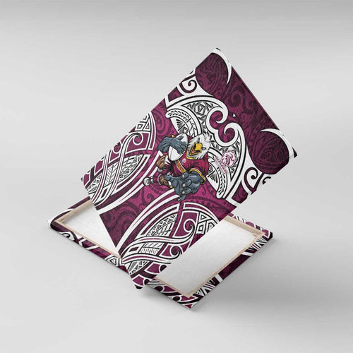 Manly Warringah Sea Eagles Rugby Canvas Wall Art Polynesian Tribal Eagle Warrior Maroon Pattern