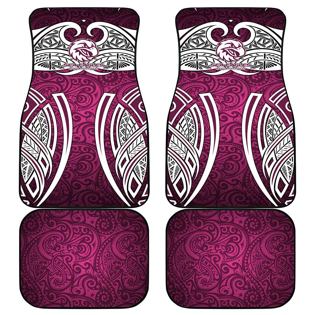 Manly Warringah Sea Eagles Rugby Car Mats Polynesian Tribal Eagle Warrior Maroon Pattern