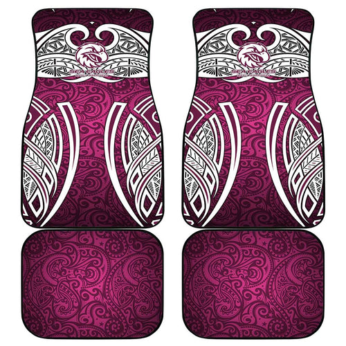 Manly Warringah Sea Eagles Rugby Car Mats Polynesian Tribal Eagle Warrior Maroon Pattern