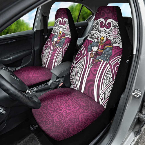Manly Warringah Sea Eagles Rugby Car Seat Cover Polynesian Tribal Eagle Warrior Maroon Pattern