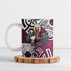 Manly Warringah Sea Eagles Rugby Ceramic Mug Polynesian Tribal Eagle Warrior Maroon Pattern