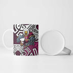 Manly Warringah Sea Eagles Rugby Ceramic Mug Polynesian Tribal Eagle Warrior Maroon Pattern