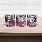 Manly Warringah Sea Eagles Rugby Ceramic Mug Polynesian Tribal Eagle Warrior Maroon Pattern