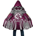 Manly Warringah Sea Eagles Rugby Cloak Polynesian Tribal Eagle Warrior Maroon Pattern