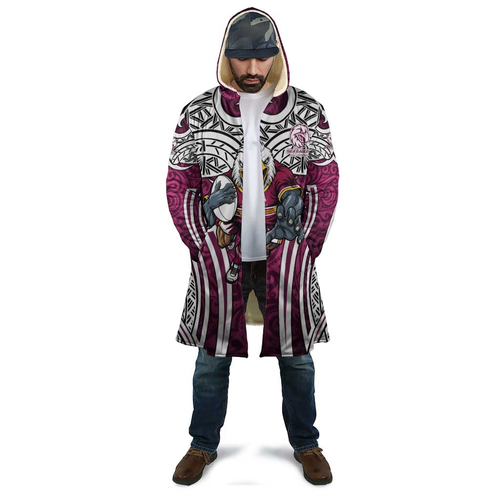 Manly Warringah Sea Eagles Rugby Cloak Polynesian Tribal Eagle Warrior Maroon Pattern
