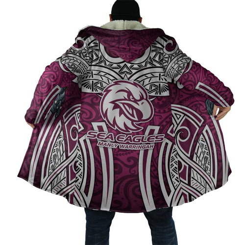 Manly Warringah Sea Eagles Rugby Cloak Polynesian Tribal Eagle Warrior Maroon Pattern