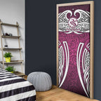 Manly Warringah Sea Eagles Rugby Door Cover Polynesian Tribal Eagle Warrior Maroon Pattern