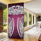 Manly Warringah Sea Eagles Rugby Door Cover Polynesian Tribal Eagle Warrior Maroon Pattern