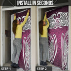 Manly Warringah Sea Eagles Rugby Door Cover Polynesian Tribal Eagle Warrior Maroon Pattern