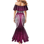 Manly Warringah Sea Eagles Rugby Family Matching Mermaid Dress and Hawaiian Shirt Polynesian Tribal Eagle Warrior Maroon Pattern