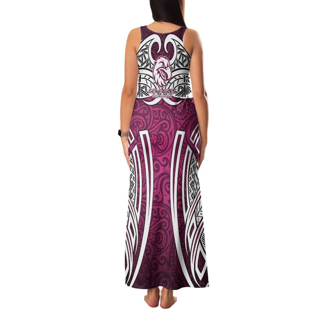 Manly Warringah Sea Eagles Rugby Family Matching Tank Maxi Dress and Hawaiian Shirt Polynesian Tribal Eagle Warrior Maroon Pattern