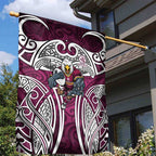 Manly Warringah Sea Eagles Rugby Garden Flag Polynesian Tribal Eagle Warrior Maroon Pattern