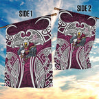 Manly Warringah Sea Eagles Rugby Garden Flag Polynesian Tribal Eagle Warrior Maroon Pattern